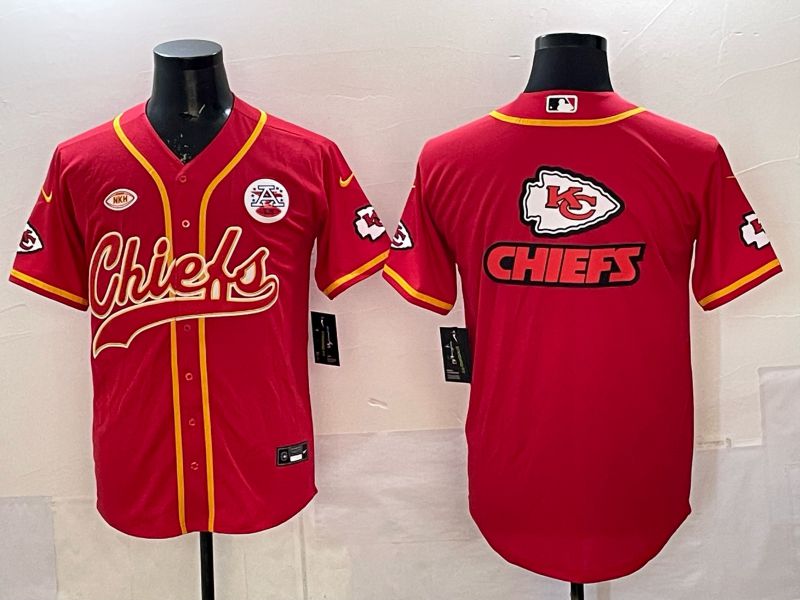 Men 2025 Nike Kansas City Chiefs Blank Red 3th generation Joint Name Limited NFL Jersey 05